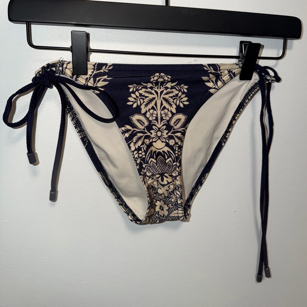 Zimmermann Navy and Cream Bikini Bottoms
